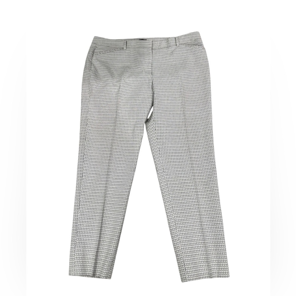 White House Black Market Women’s Black/White Patterned Slim Ankle Pants -size 14